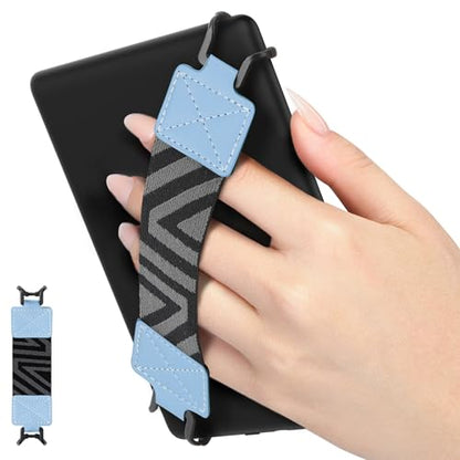 MoKo Security Hand-Strap for 6-8" Kindle eReaders Fire Tablets, Light Blue - color: 2-light Blue, style: Patterned Strap