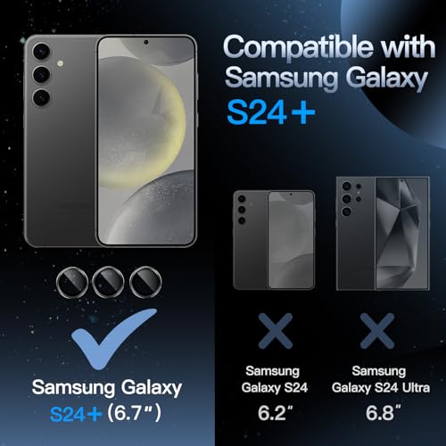 JETech Camera Lens Protector for Samsung Galaxy S24 Plus, Onyx Black, 1 Set - color: Onyx Black