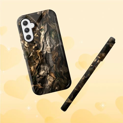 Camouflage Leaf Phone Case for Samsung Galaxy S25, Dual Layer Shockproof Rugged Cover with Soft TPU + Hard PC, Anti-Scratch Slim Fit Wireless Charging Compatible - color: Camouflage Leaf, size: 6.2" Galaxy S25