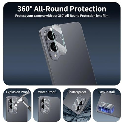 Privacy Screen & Camera Lens Protector for Samsung Galaxy S25 Edge, Anti-Spy Tempered Glass, Private Black Protection, 9H Hardness Anti-Scratch 2.5D Curved Edges Case-Friendly, 3 Pack Each - color: S25 Edge Black