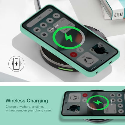 Silicone Case for Nothing Phone 3, Mint Green | Soft Silicone Silky Touch Easy Clean, Shockproof Slim Phone Cover, Upgraded Camera Protection, Anti-Scratch Microfiber Lining - color: Mint, size: Nothing Phone 3