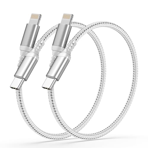 Short USB C to Lightning Cable 1FT, 2-Pack MFi Certified Cable - size: 1FT