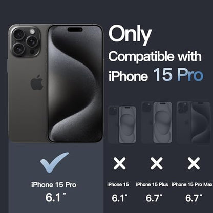JETech Case for iPhone 15 Pro 6.1-Inch, Non-Yellowing Shockproof Phone Bumper Cover, Anti-Scratch Clear Back (Black) - color: Black, size: iPhone 15 Pro