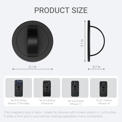 Grat 3 Lite for Magsafe Magnetic Phone Grip, Black - color: Grip-Black