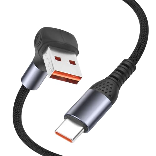 YACSEJAO 66W Right Angle USB A to C Cable, 6.6FT/2M - size: 6.6FT/2M