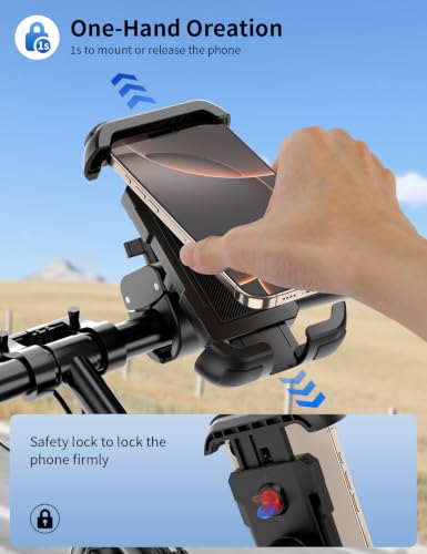 Bike Phone Holder, [Camera Friendly] Motorcycle Phone Mount for Scooter