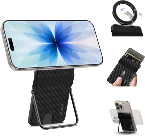 ULANZI for Magsafe Wallet with Stand, [8mm Slim] Magnetic Wallet for Men, Adjustable Credit Card Holder with Secure Grip SD Card Storage for iPhone 17/16/15/14/13/12, Hold 4 Cards NO RDID for Women