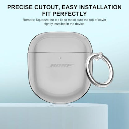 Aircawin for Bose QuietComfort Earbuds II/QuietComfort Ultra 1/2 Case Clear - color: Clear Black