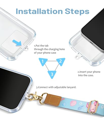 Yonlevres Phone Lanyard Crossbody Strap Wrist Neck Adjustable Women Blue - color: Axolotls