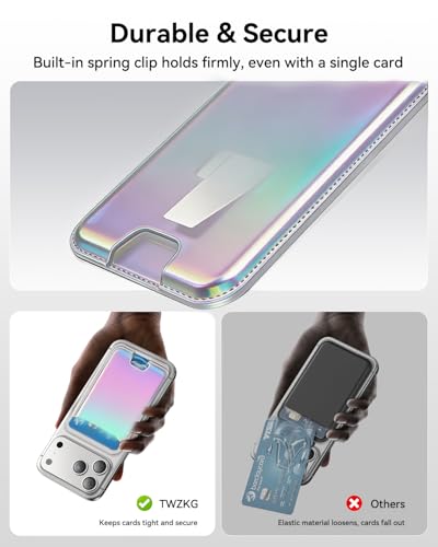 TWZKG for MagSafe Wallet, 3 Cards Holder, Slim Magnetic Phone Wallet for iPhone 17/16/15/14/13/12 Pro Max Plus Air Series,RFID Blocking Vegan Leather,Rainbow - color: Rainbow