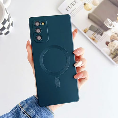 Magnetic for Samsung Galaxy S20 FE Case,Soft Silicone Samsung Galaxy S20 FE Phone Case with Camera Protection,Slim Fit Anti-Scratch Samsung S20 FE Case Cover Compatible with MagSafe,Green - color: Green, size: S20 FE