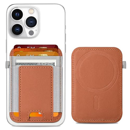 For Magsafe Wallet, 7 Card Holder, RFID Blocking, Strongest Magnet | Magnetic Wallet for iPhone 17/16/15/14/13/12 Series, Magnetic Card Holder with 2 Card Slots, Vegan Leather, Slim, Brown - color: Brown