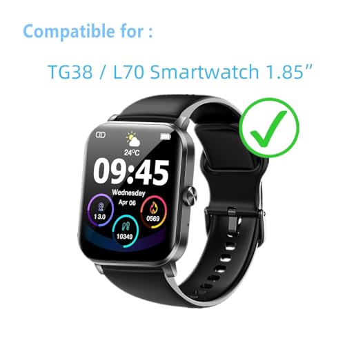 Screen Protector Compatible for QONBINK TG38 / K62 Smart Watch 1.85" (6 Pack) Clear TPU Soft Film Compatible for Jacoosa L70 Fitness Tracker