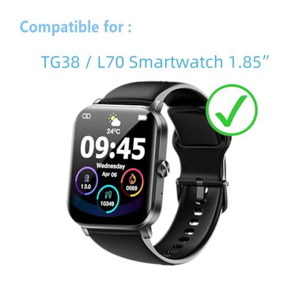 Screen Protector Compatible for QONBINK TG38 / K62 Smart Watch 1.85" (6 Pack) Clear TPU Soft Film Compatible for Jacoosa L70 Fitness Tracker