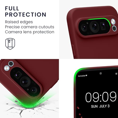 kwmobile Case Compatible with Google Pixel 9 Pro XL Case - Protective Slim TPU Phone Cover - Soft Matte Finish - Bordeaux Violet - color: bordeaux violet
