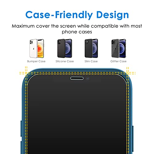 JETech One Touch Screen Protector for iPhone 12/12 Pro, 2-Pack - size: iPhone 12/12 Pro