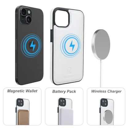Bocasal for MagSafe Wallet Case Card Holder for iPhone 14, White - color: White for MagSafe