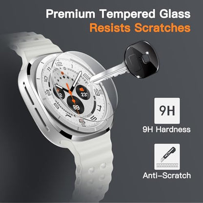 JETech Screen Protector for Galaxy Watch Ultra/6 Classic 47mm, 3-Pack | Tempered Glass Protection, HD Clear, Anti-Scratch Design - size: Galaxy Watch Ultra/6 Classic 47mm