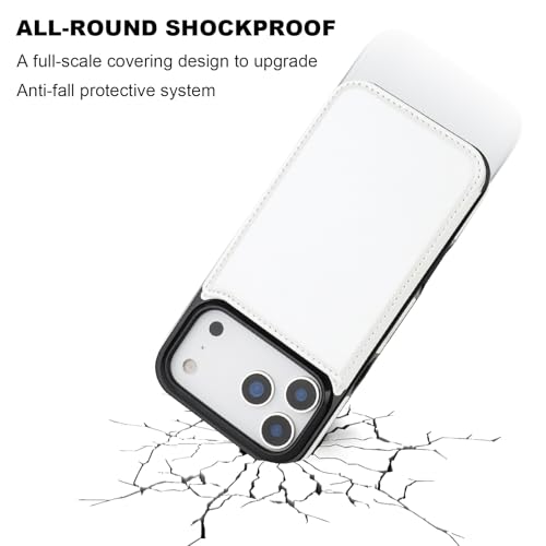 ONETOP for iPhone 17 Pro Max Wallet Case with Credit Card Holder,White | Kickstand,ID/Cash Holder,Case Wallet with Card Slots,Double Magnetic Clasp,Durable PU Leather Shockproof Cover for Women Men - color: White