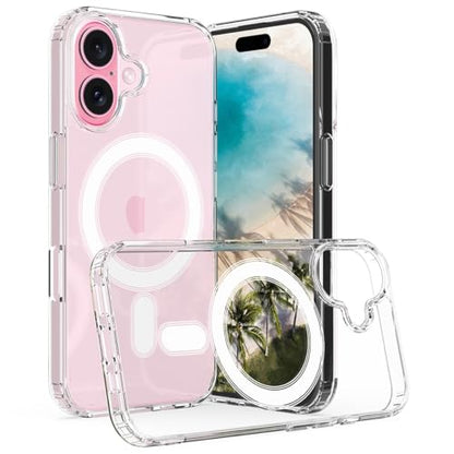 I&H for iPhone 16 Plus 6.7 inch Case Crystal Clear Non-Yellowing, Shockproof, Anti-Scratch, Transparent Hard Back Cover with Soft Bumper - size: For iPhone 16 Plus