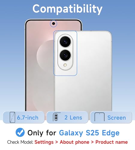 USLAI Case for Samsung Galaxy S25 Edge Clear | Anti-Yellowing, Crystal Clear Back, Shockproof, Military‑Grade Drop Protection - color: Clear, size: Galaxy S25 Edge