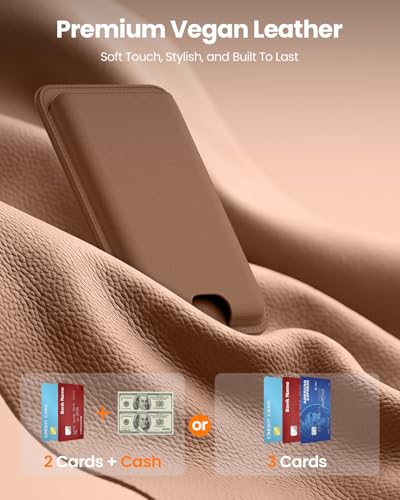 FlyReal for MagSafe Wallet, with Anti-Loss Lanyard, Brown - color: Brown