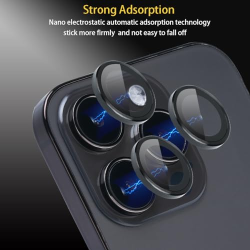 Camera Lens Protector for iPhone 14 Pro/14 Pro Max, Black - color: Black