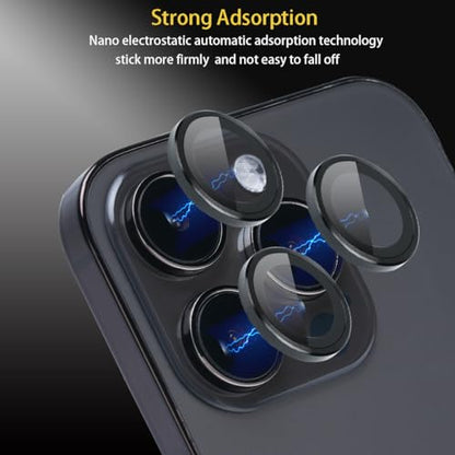 Camera Lens Protector for iPhone 14 Pro/14 Pro Max, Black - color: Black