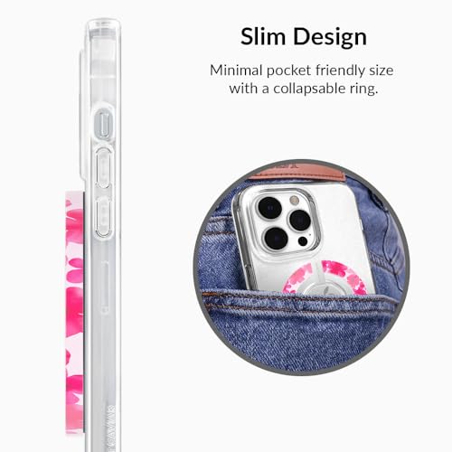 VELVET CAVIAR Compatible with MagSafe Phone Grip - Magnetic Ring Holder with Adjustable Stand - Removable MagSafe Accessories for iPhone 16, 15, 14, 13, 12 (Cherry Blossom) - color: Cherry Blossom
