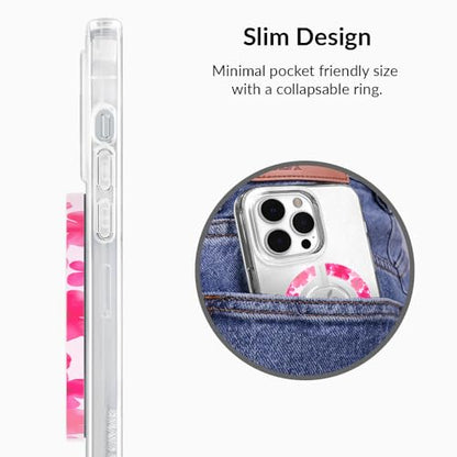 VELVET CAVIAR Compatible with MagSafe Phone Grip - Magnetic Ring Holder with Adjustable Stand - Removable MagSafe Accessories for iPhone 16, 15, 14, 13, 12 (Cherry Blossom) - color: Cherry Blossom