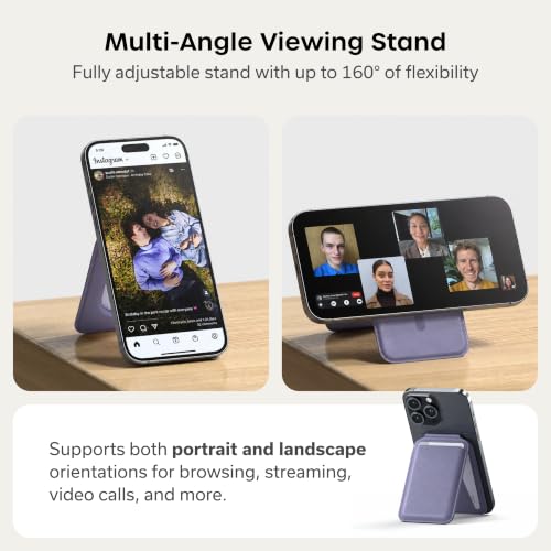 Satechi MagSafe Wallet Stand, Card Holder, NFC Pass-Through - color: Purple