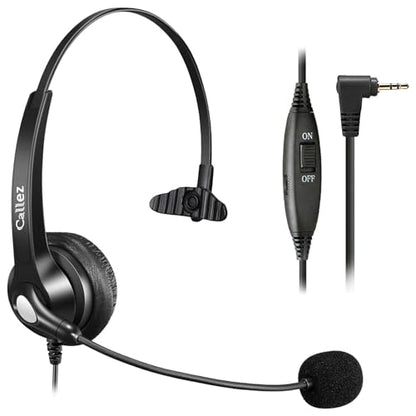 2.5mm Telephone Headset with Microphone Noise Cancelling & Volume Controls