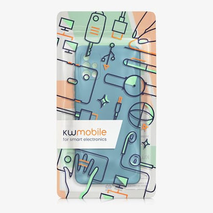 kwmobile Case Compatible with Samsung Galaxy A51 Case -Soft TPU Back Phone Cover - with Metallic Look - Metallic Caribbean Blue - color: Metallic Caribbean Blue, size: Galaxy A51