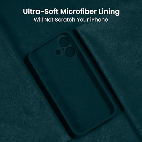 FireNova Designed for iPhone 16 Case, 6.1", Teal | Silicone Upgraded [Camera Protection] Phone Case, with Soft Anti-Scratch Microfiber Lining Inside - color: Teal, size: Iphone 16