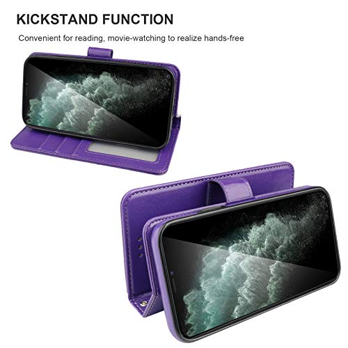 Bocasal Detachable Wallet Case Card Holder for iPhone 11 Pro Max Purple - color: Purple