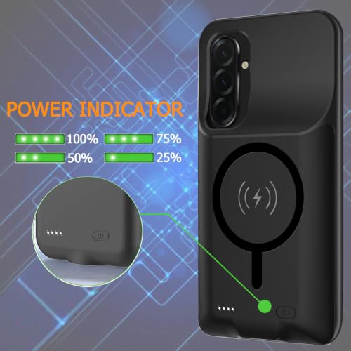 Battery Case for Galaxy A57,Upgraded 12000mAh Rechargeable Portable Extended Battery Pack Supported Qi Wireless Charging Case Compatible with Galaxy A57(6.7 inches) Charging Case-Black - size: Galaxy A57