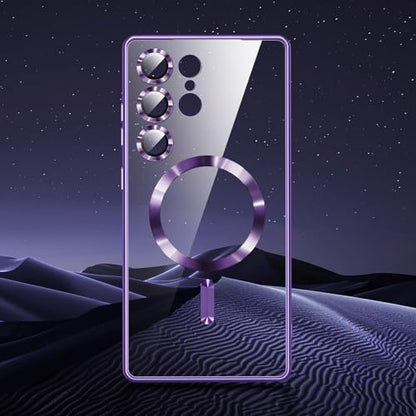 Compatible with Samsung Galaxy S25 Ultra Case（Only）.Magnetic Cover for S25 Ultra. Glossy Slim Thin Soft funda capa para for Galaxy S25 Ultra 6.9 inch.Compatible with MagSafe(Deep Purple) - color: Deep Purple