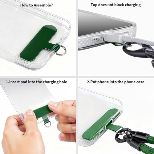 Phone Lanyard, Anti Theft Phone Straps 3-in-1 - Crossbody Strap, Neck Holder & Wrist Lanyard, Detachable Universal Cellphone Strap with 1 Tap, Durable Hook-Green - color: 3 in 1 Strap-green
