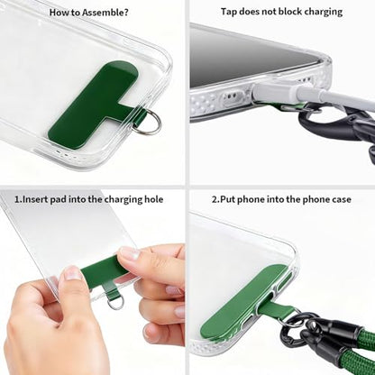 Phone Lanyard, Anti Theft Phone Straps 3-in-1 - Crossbody Strap, Neck Holder & Wrist Lanyard, Detachable Universal Cellphone Strap with 1 Tap, Durable Hook-Green - color: 3 in 1 Strap-green