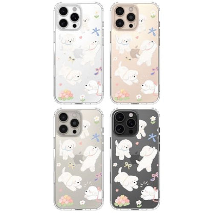 IAIYOXI Clear Case for iPhone 16, [Crystal Clear Military-Grade Drop Protection], Non-Yellowing, Slim Lightweight Transparent TPU Bumper Phone Case Cover Design - Cute Puppy - color: Cute Puppy, size: iPhone 16