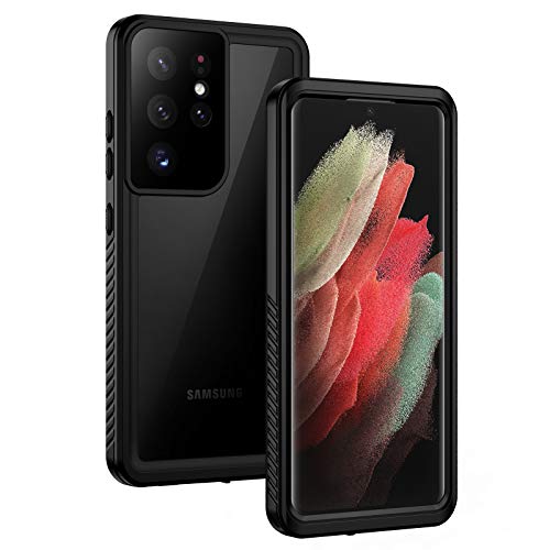 Lanhiem for Samsung Galaxy S21 Ultra Case, IP68 Waterproof Dustproof, Built-in Screen Protector, Rugged Full Body Shockproof Protective Phone Cover for Galaxy S21 Ultra 5G 6.8 Inch, Black - size: for Galaxy S21 Ultra
