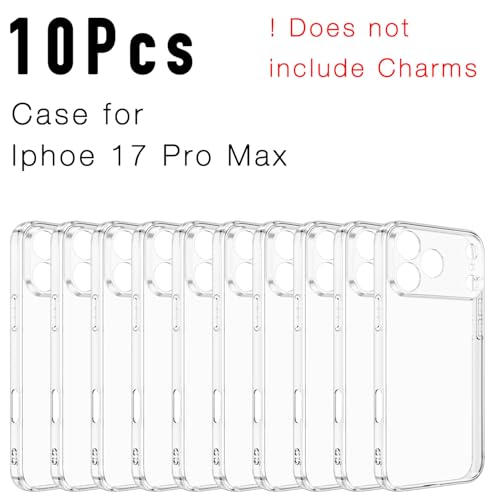 stino DIY Phone Junk Case for iPhone, 10 Pack Clear Cases, Crystal Transparent Junk Case Supplies (for iPhone 17 Pro Max) - size: for Iphone 17 Pro Max