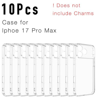 stino DIY Phone Junk Case for iPhone, 10 Pack Clear Cases, Crystal Transparent Junk Case Supplies (for iPhone 17 Pro Max) - size: for Iphone 17 Pro Max