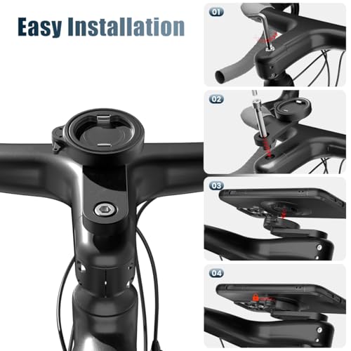 Bike Stem Phone Mount Holder, Dual Lock Secure Grip, 1-Hand Quick Release - style: Dual-Clip Stem Cap Mount