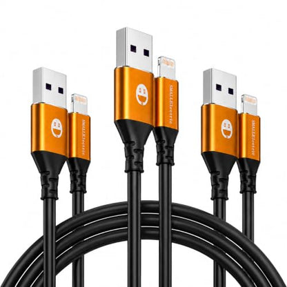 SMALLElectric 3 Pack MFi iPhone Charger 10ft Extra Long Lightning Cable - color: Gold, size: 10 Foot