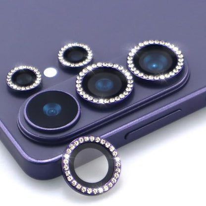 for Samsung Galaxy S26 Ultra Camera Lens Protector, Bling Diamond Metal Ring Tempered Glass Lens Cover, Sparkly Rhinestone Accessories (Violet) - color: Violet