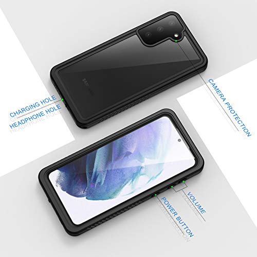 Lanhiem for Samsung Galaxy S21 Case, IP68 Waterproof Dustproof Case with Built-in Screen Protector, Rugged Full Body Shockproof Protective Phone Cover for Galaxy S21 5G 6.2 Inch, Black - size: for Galaxy S21