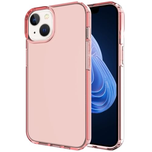 Phone Case for iPhone 14 Clear, [Crystal Clear][Non-Yellowing] Slim Shockproof Reinforced Drop Protective Flexible TPU Back Cover Phone Case for iPhone 14 Protective Case(Pink) - color: Pink