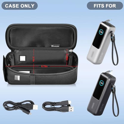 Customized Case for Anker 25000mAh 165W A1695, Flip-Top Dual Window | Flip-top Lid for Anker 25000mAh A1695; Charge Without Removing Power Bank; Direct Cable Port Access,Carabiner Clip,Bag Only - style: For Anker 25000