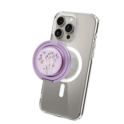 Cell Phone Grip for with Kickstand, Secure Hold for iPhone Cases, Adjustable Foldable Desktop Phone Holder Cradle Dock Compatible (141 Flower) - color: 141 Flower